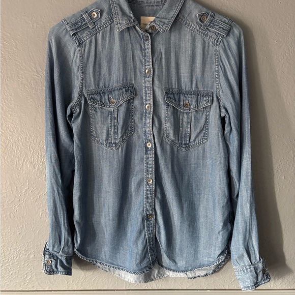American Eagle Outfitters Blue Button Down Shirt - Picture 1 of 11